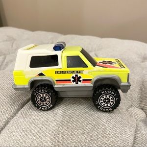 Vintage 1989 Buddy L Corp Plastic Toy EMS Rescue Force SUV, Lights, Siren